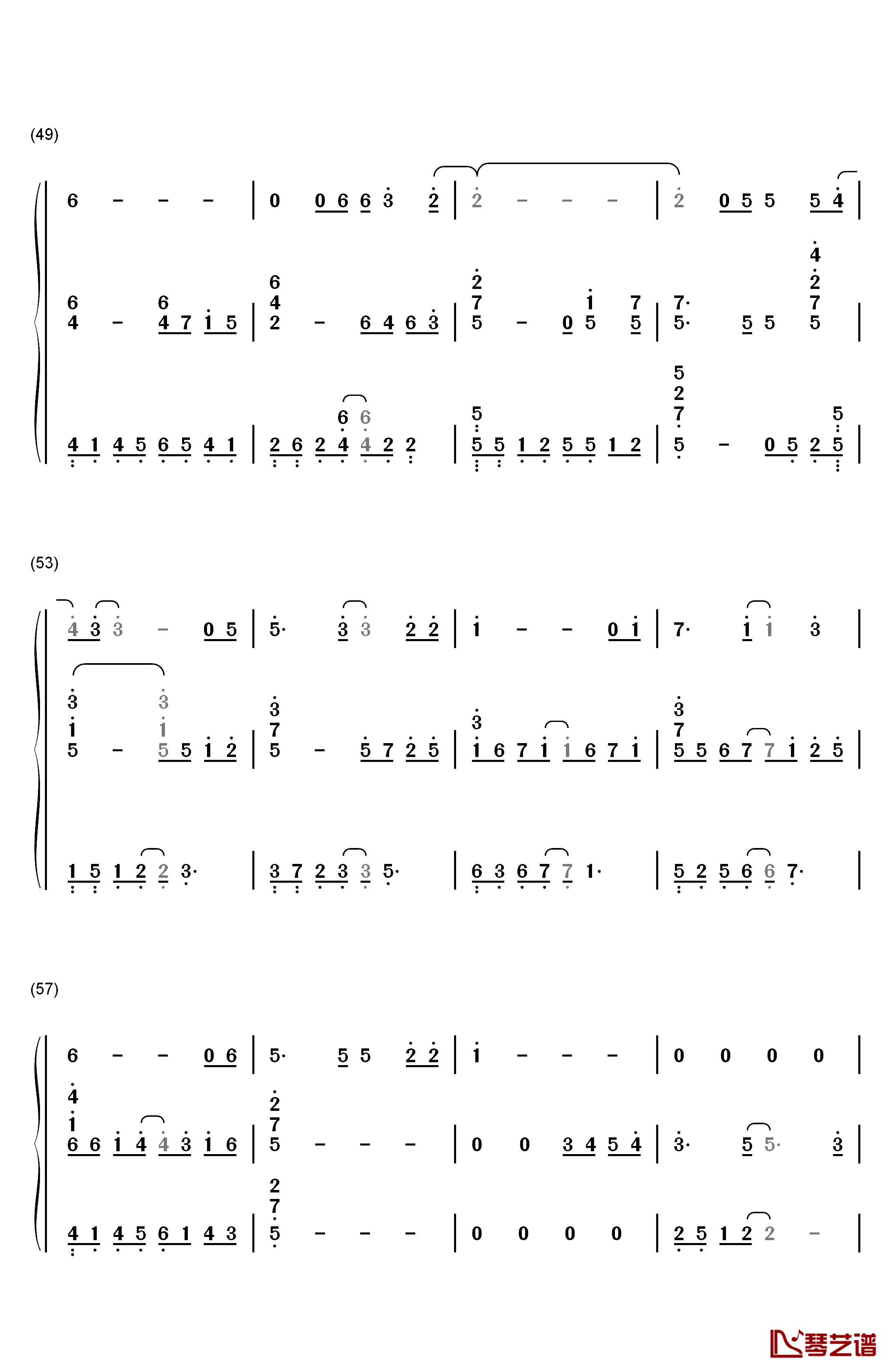 氧气钢琴简谱-数字双手-范晓萱5