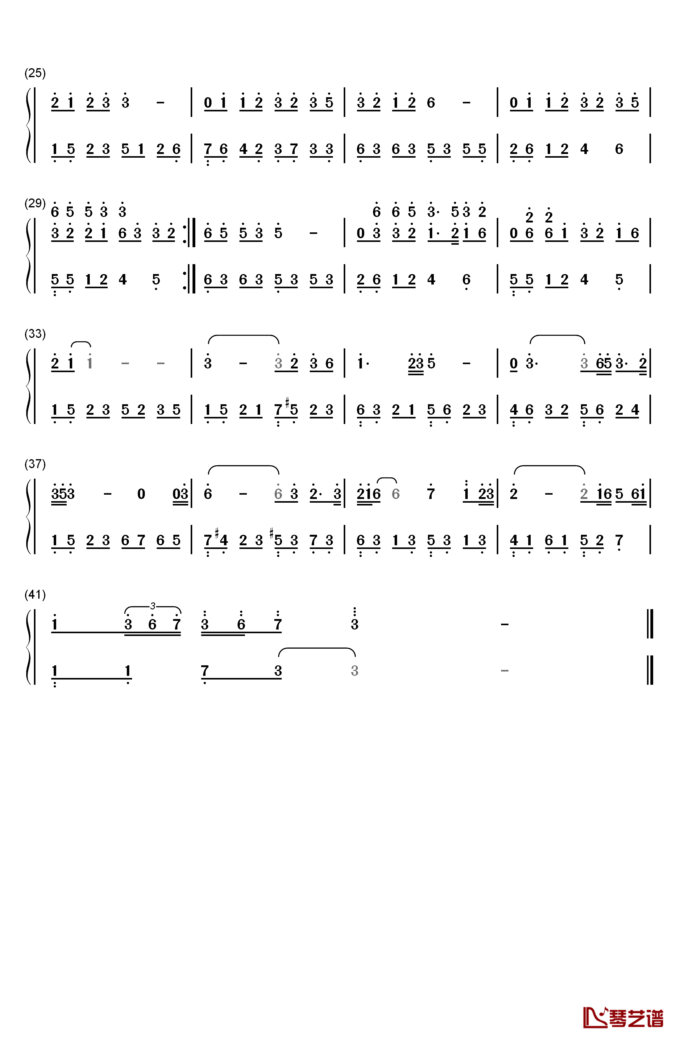 东风破钢琴简谱-数字双手-周杰伦2