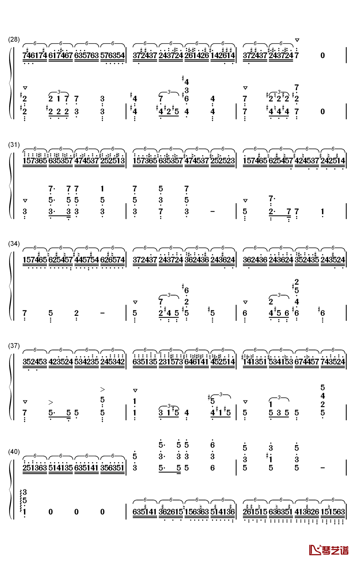 肖邦练习曲第23首钢琴简谱-数字双手-肖邦3