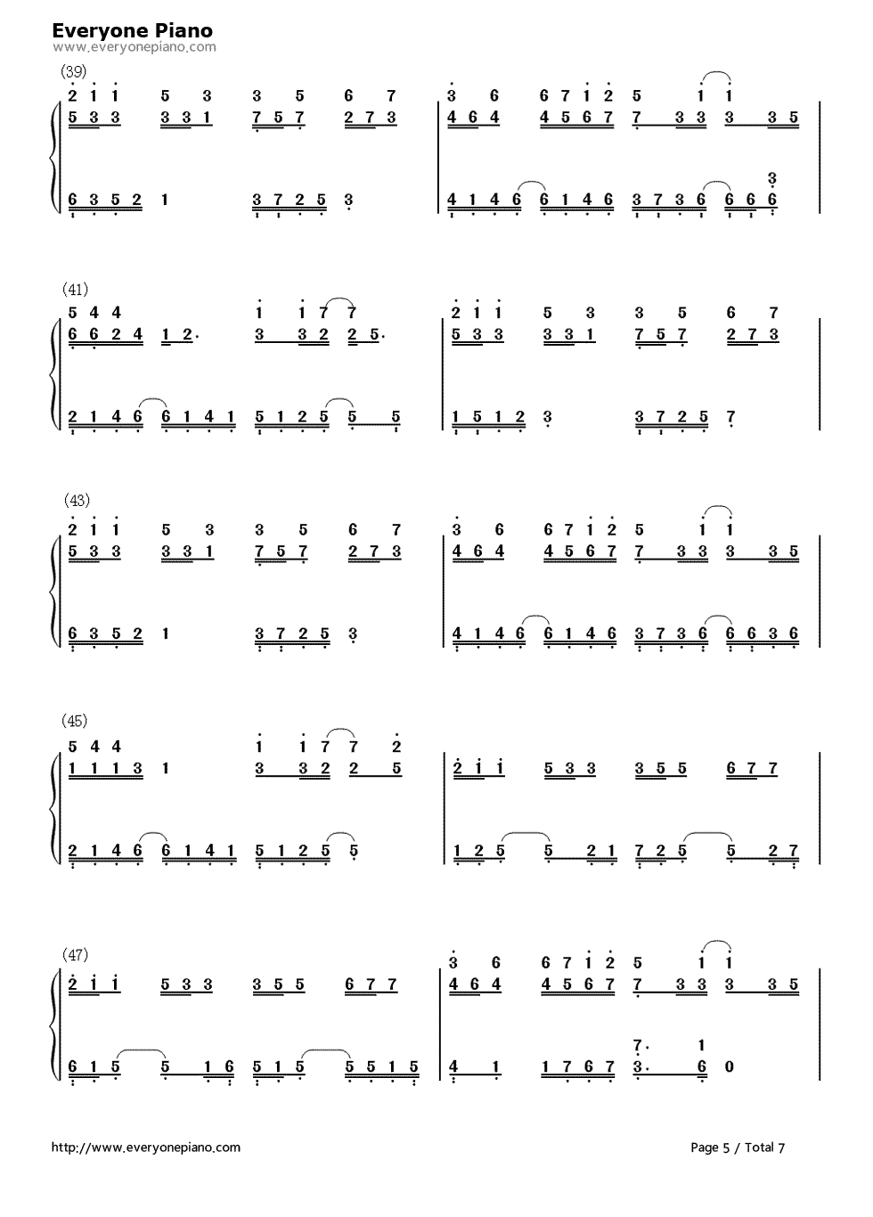 慢慢等钢琴简谱-数字双手-韦礼安5