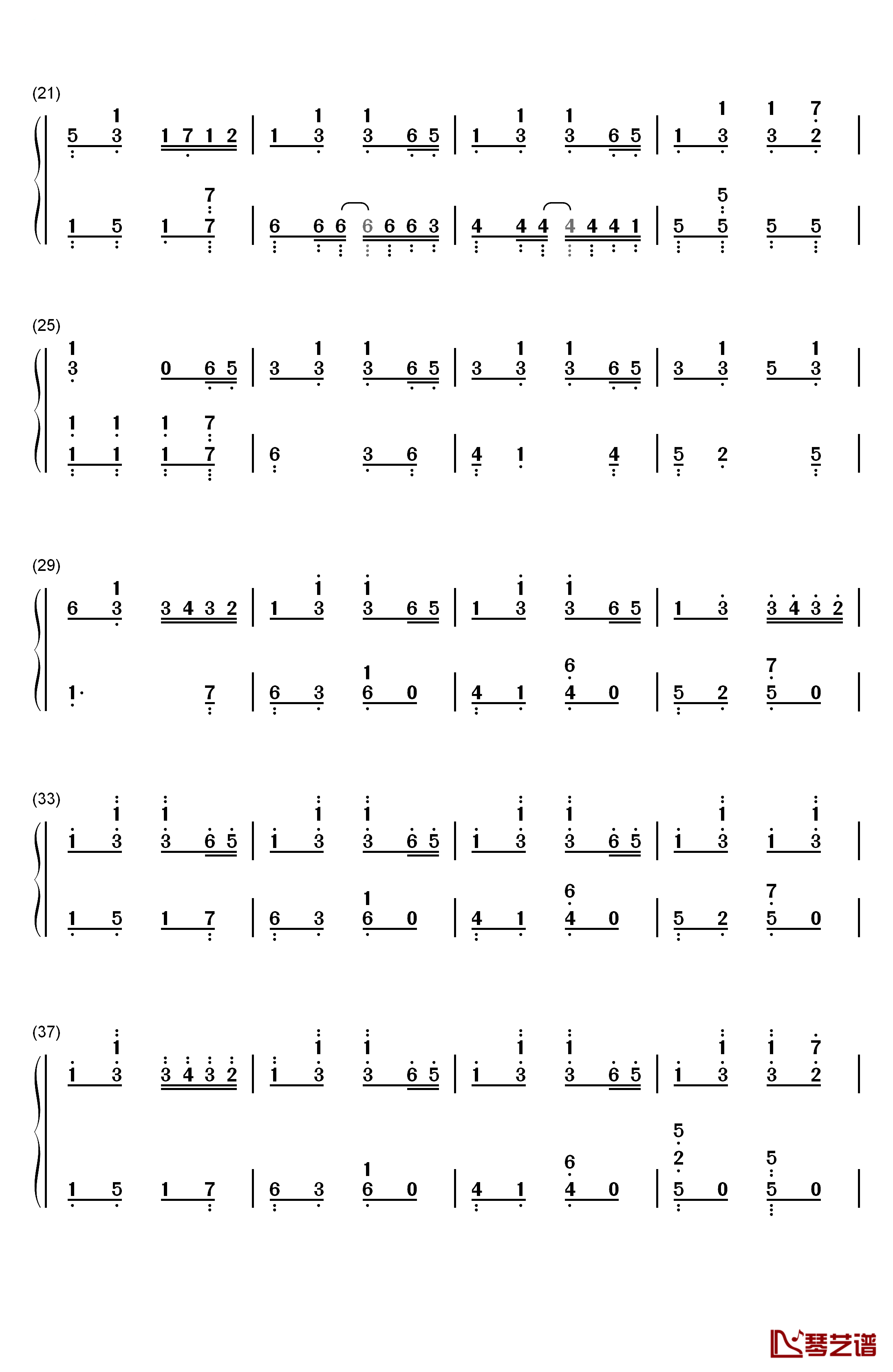 ねこふんじゃった钢琴简谱-数字双手-未知2