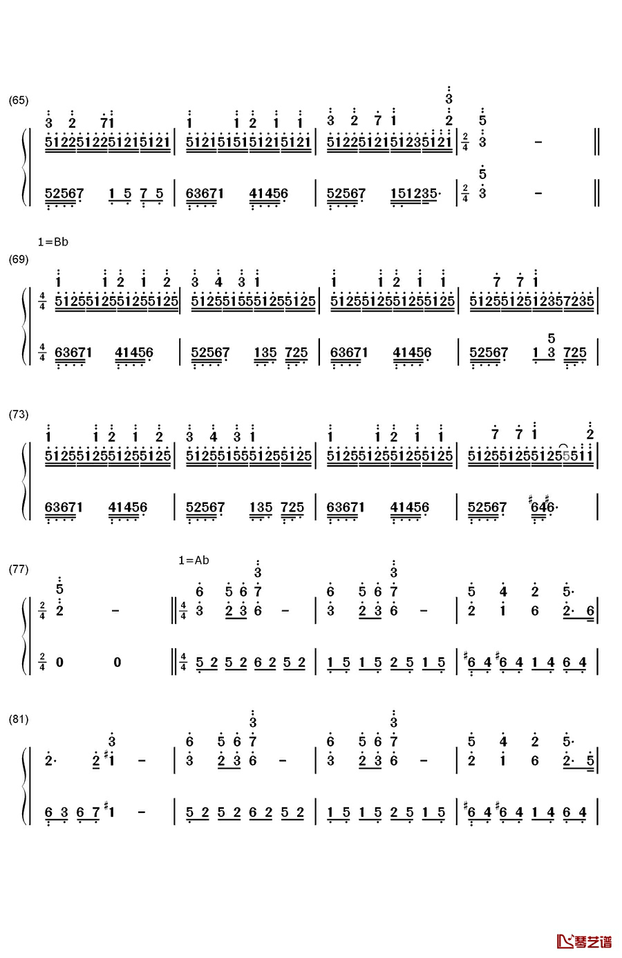 我爱的人dearest钢琴简谱-数字双手-滨崎步4