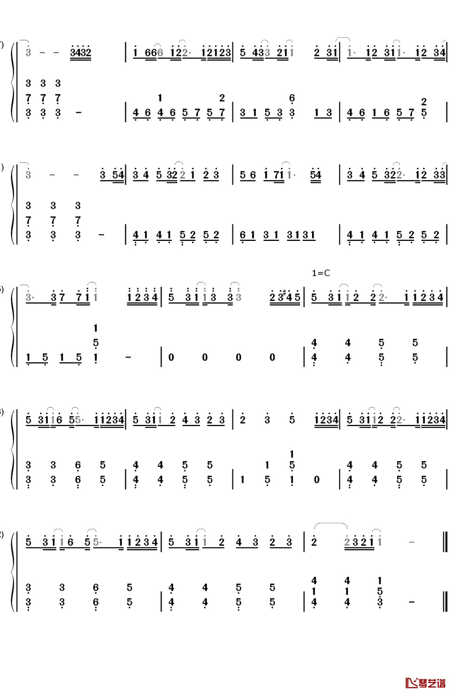 あの日タイムマシン钢琴简谱-数字双手-Long Shot Party2