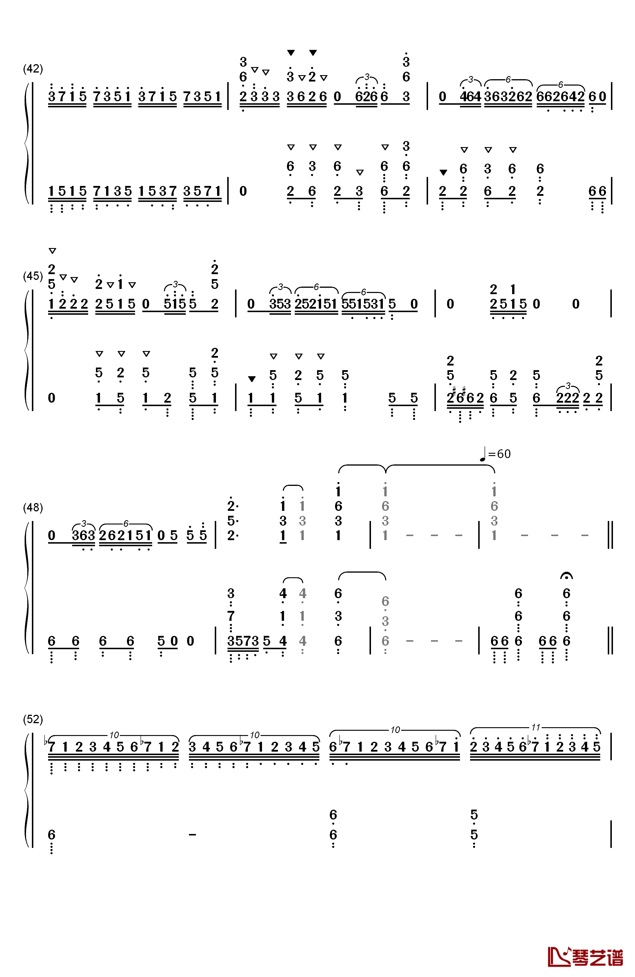 ココロ钢琴简谱-数字双手-镜音リン4