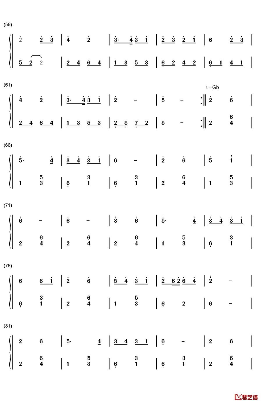 萤火虫之舞钢琴独奏钢琴简谱-数字双手-风潮3