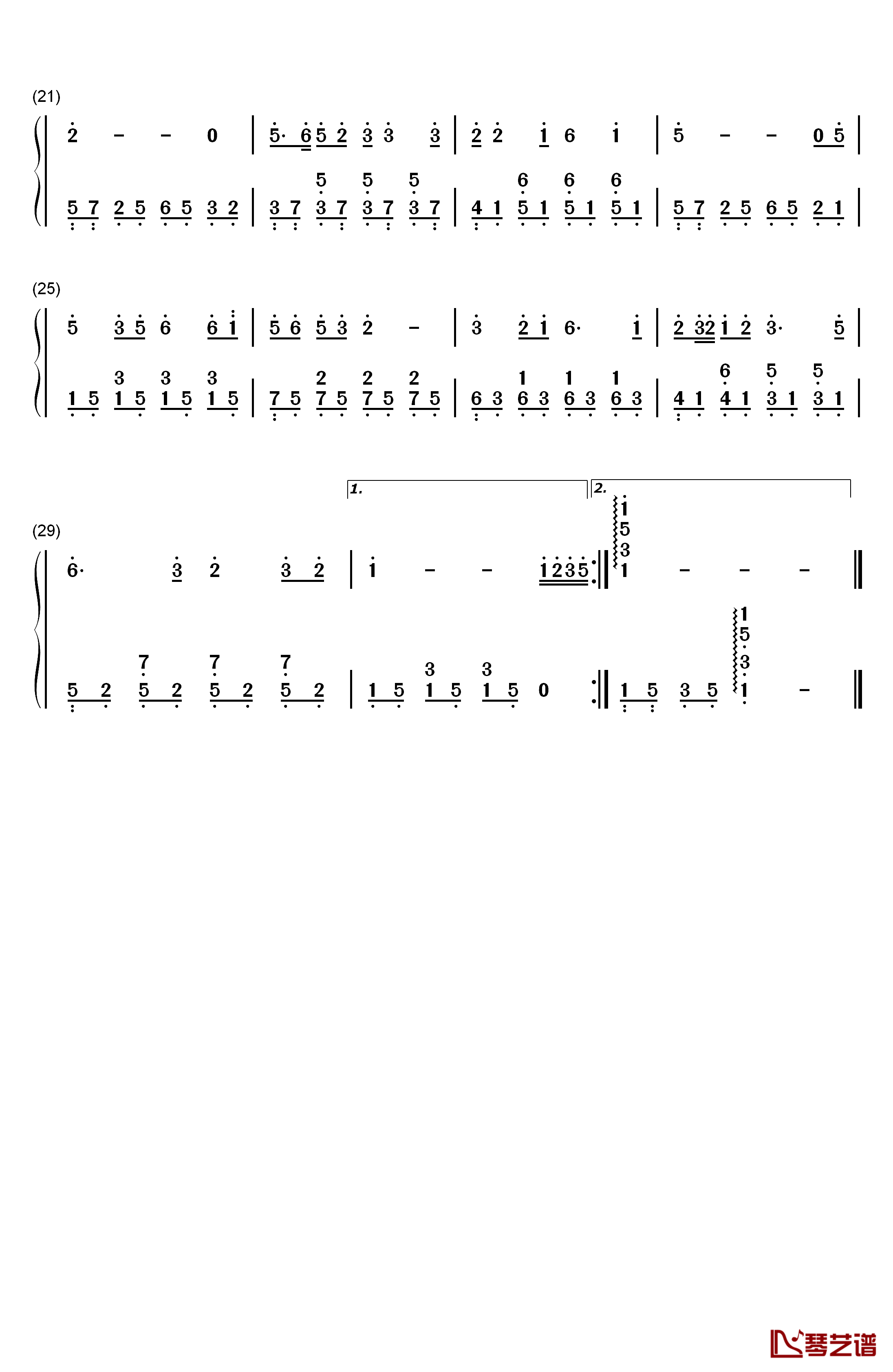 绿岛小夜曲钢琴简谱-数字双手-周蓝萍2