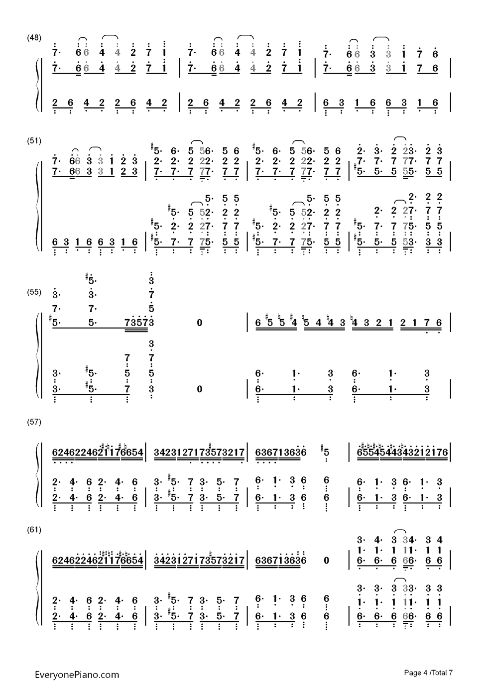 古巴钢琴简谱-数字双手-马克西姆4