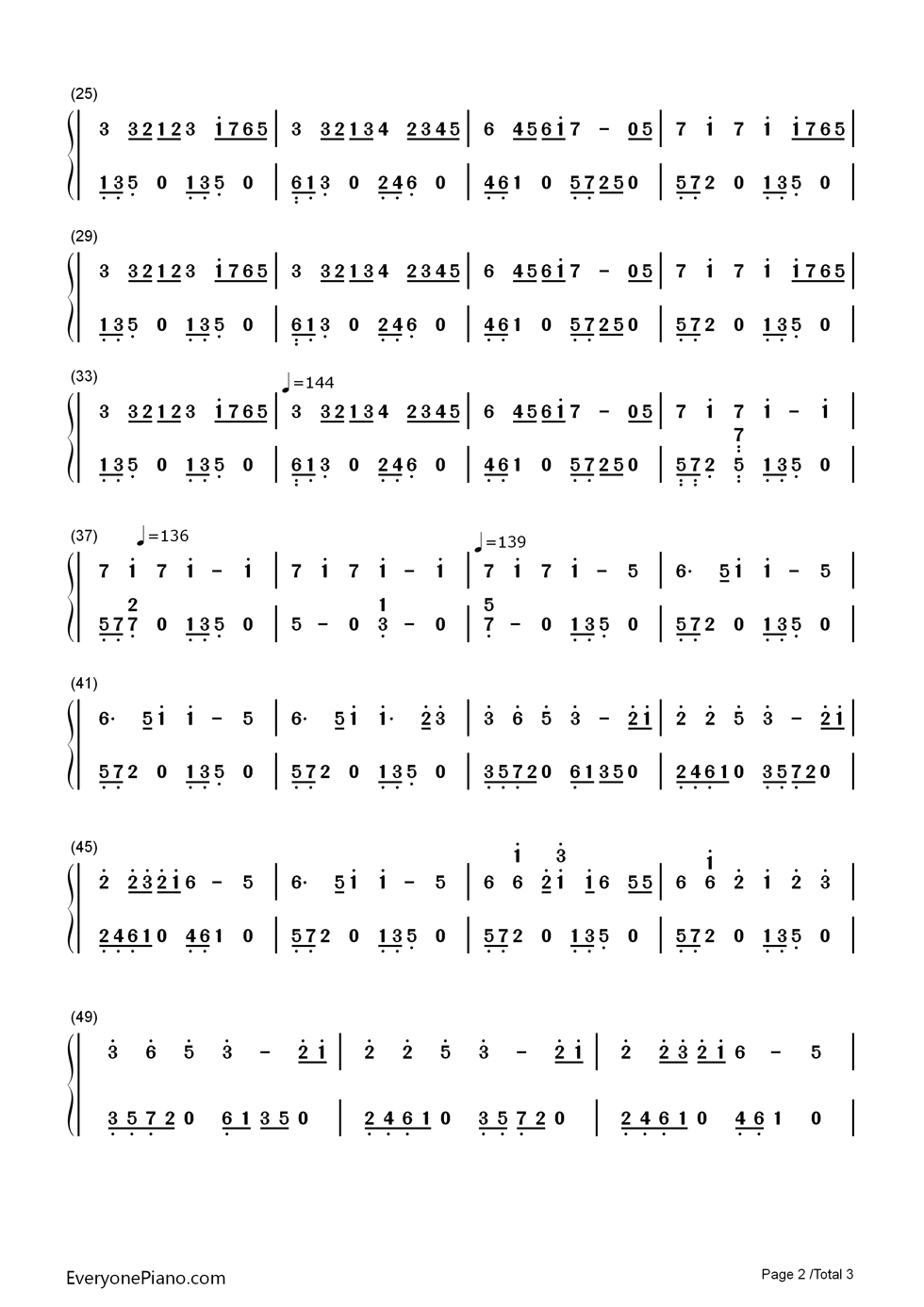 执子之手钢琴简谱-数字双手-乔治·温斯顿2