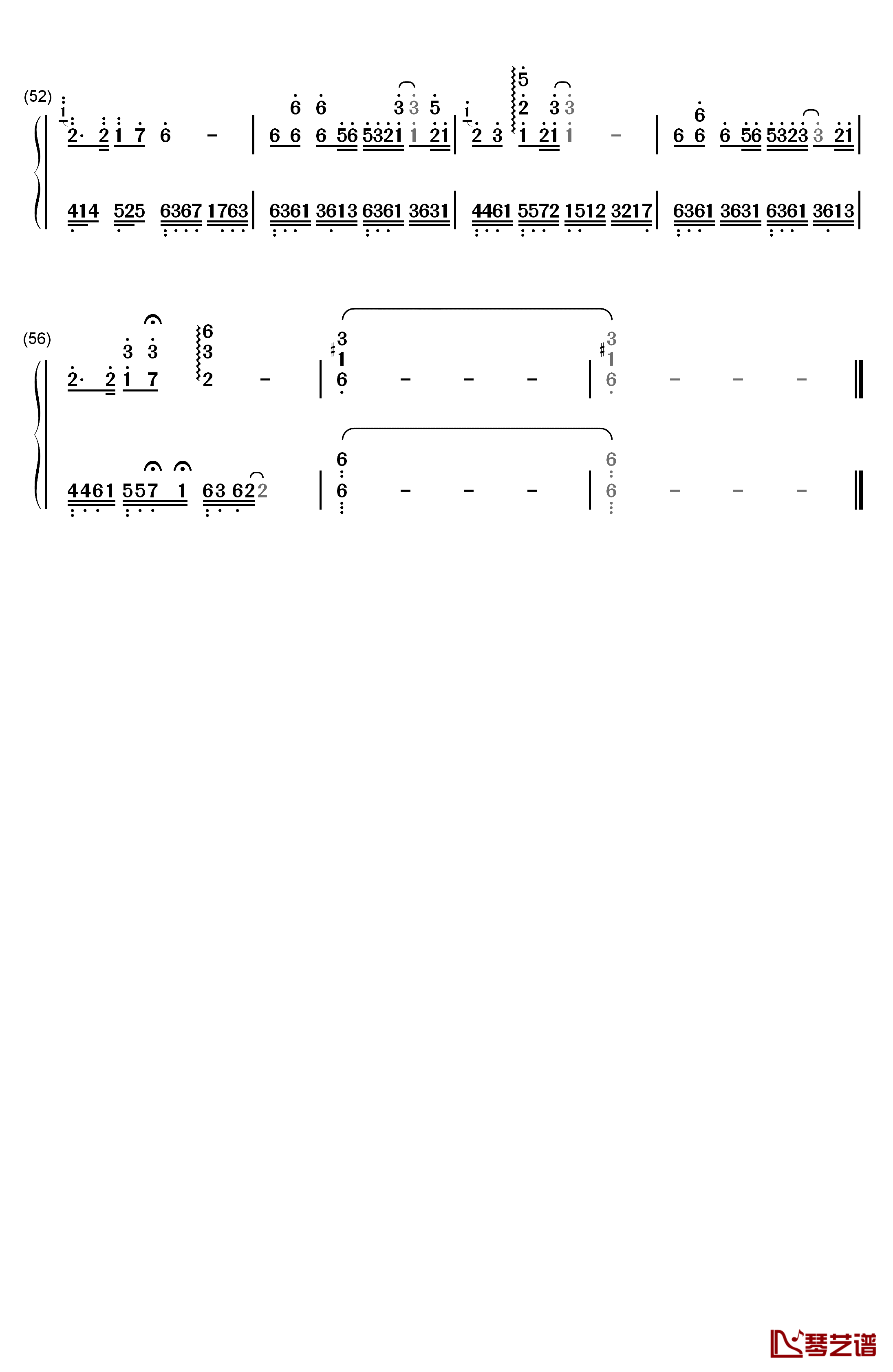 天涯钢琴简谱-数字双手-任贤齐4