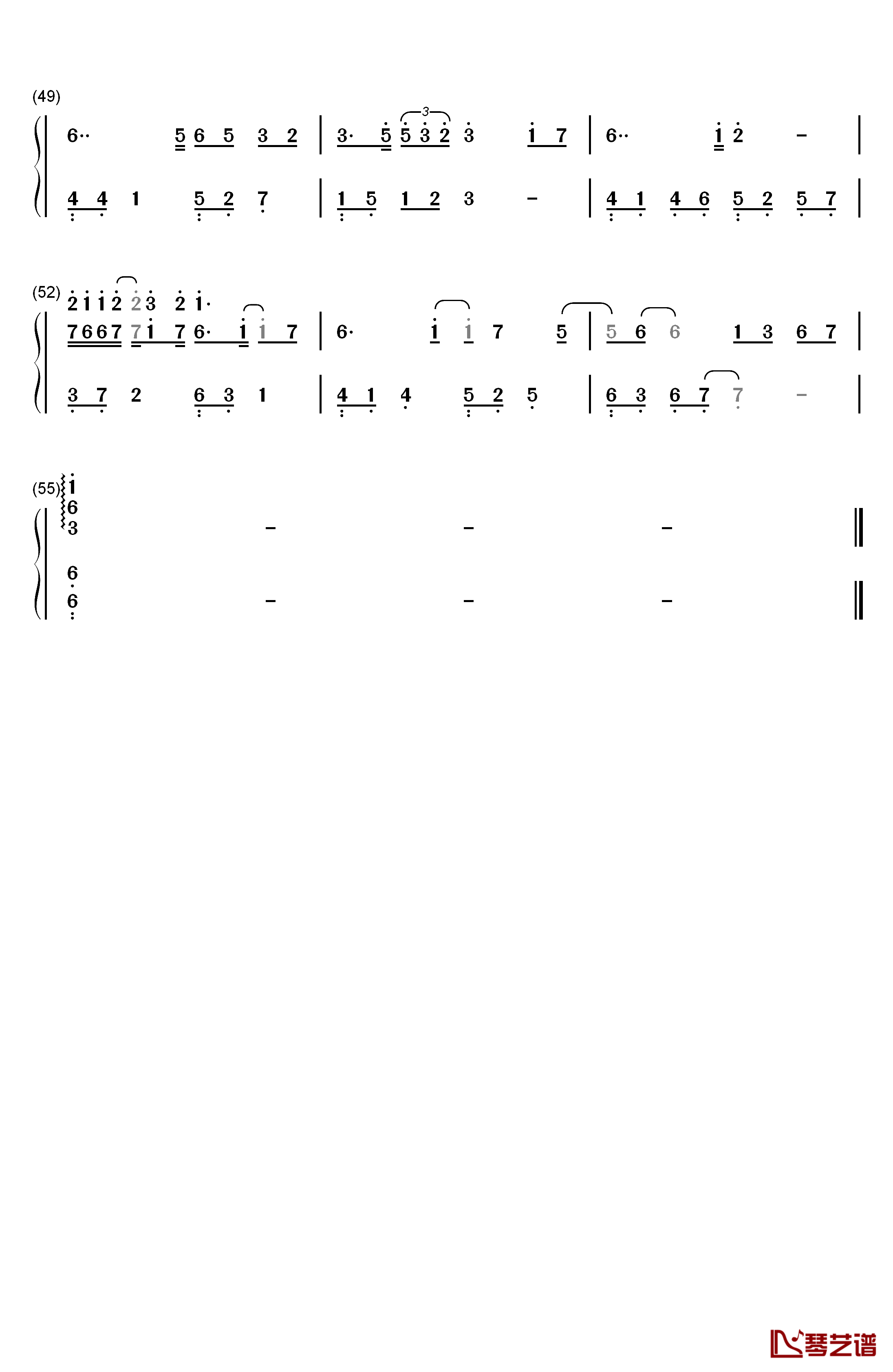 天下钢琴简谱-数字双手-张杰4