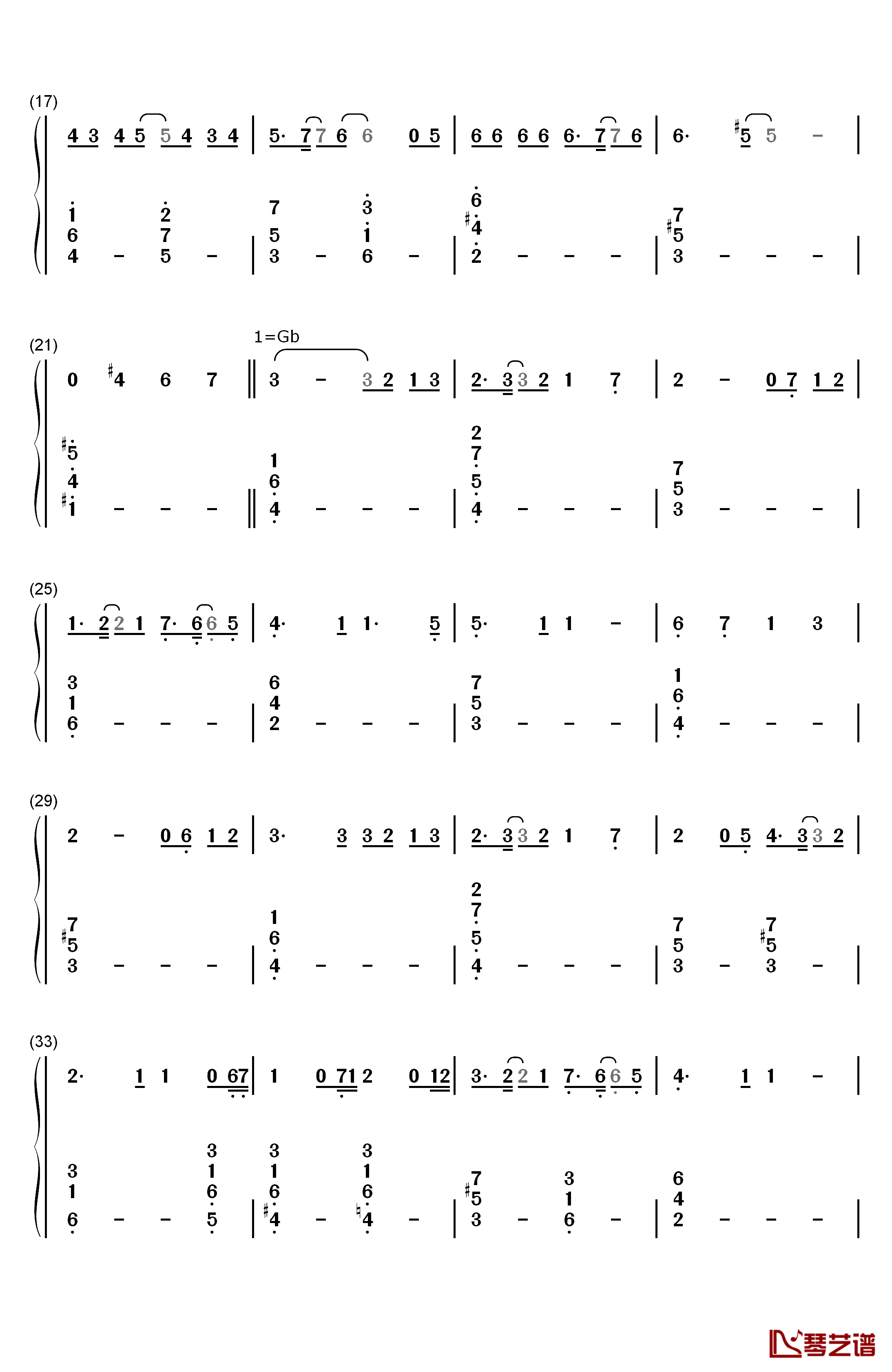 叹きの天使钢琴简谱-数字双手-名冢佳织2