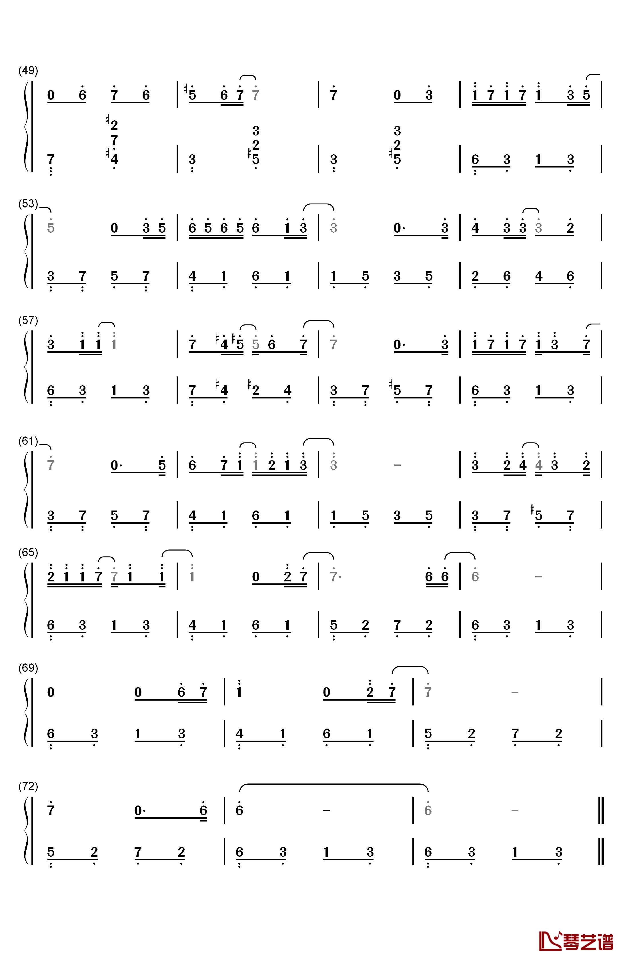 无法原谅钢琴简谱-数字双手-李佳璐3