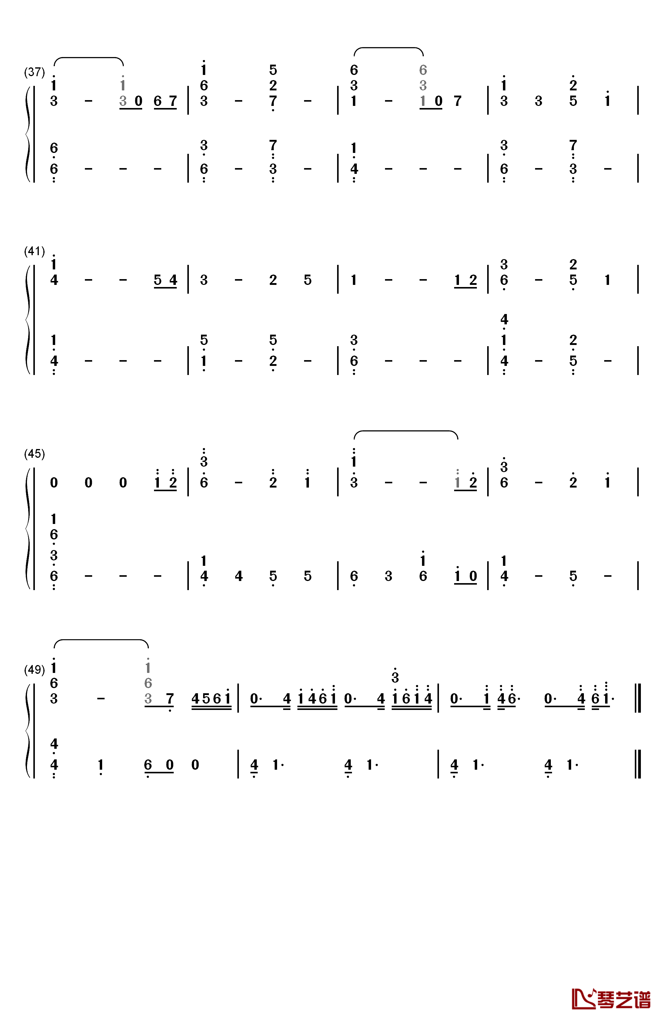 秒速5センチメートル钢琴简谱-数字双手-天门3