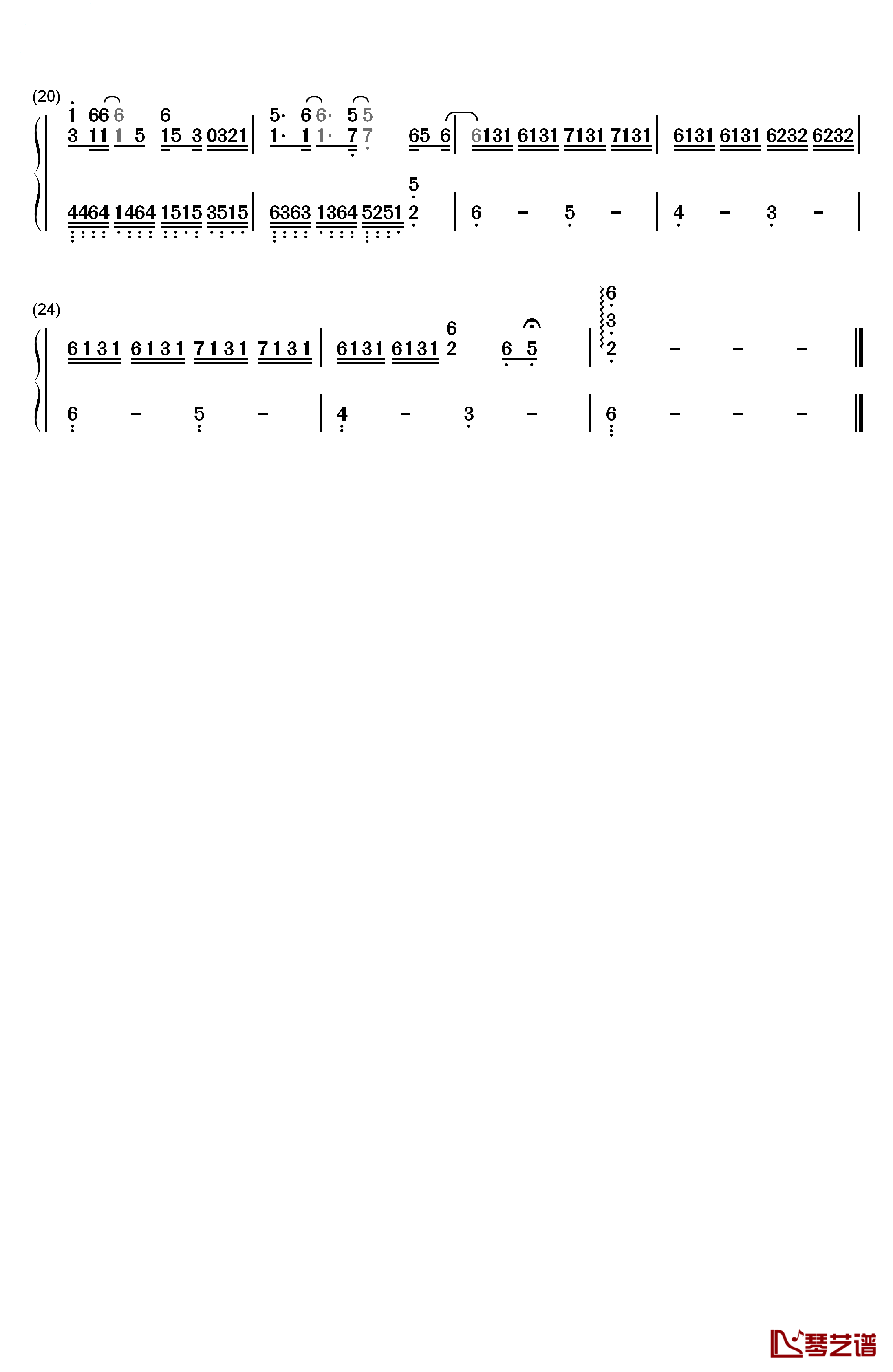 都选C钢琴简谱-数字双手-大鹏2