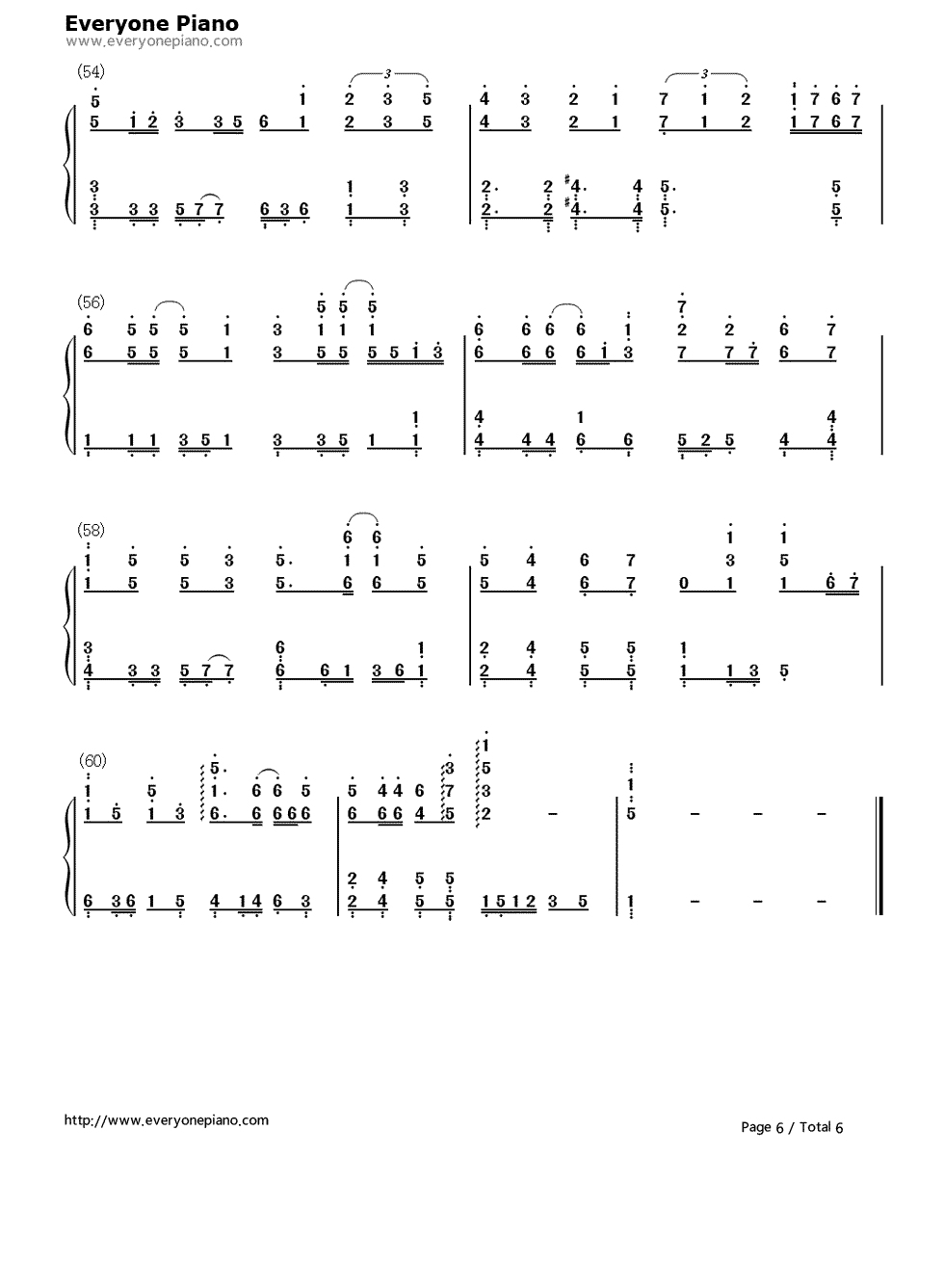 下一站天后钢琴简谱-数字双手-Twins6