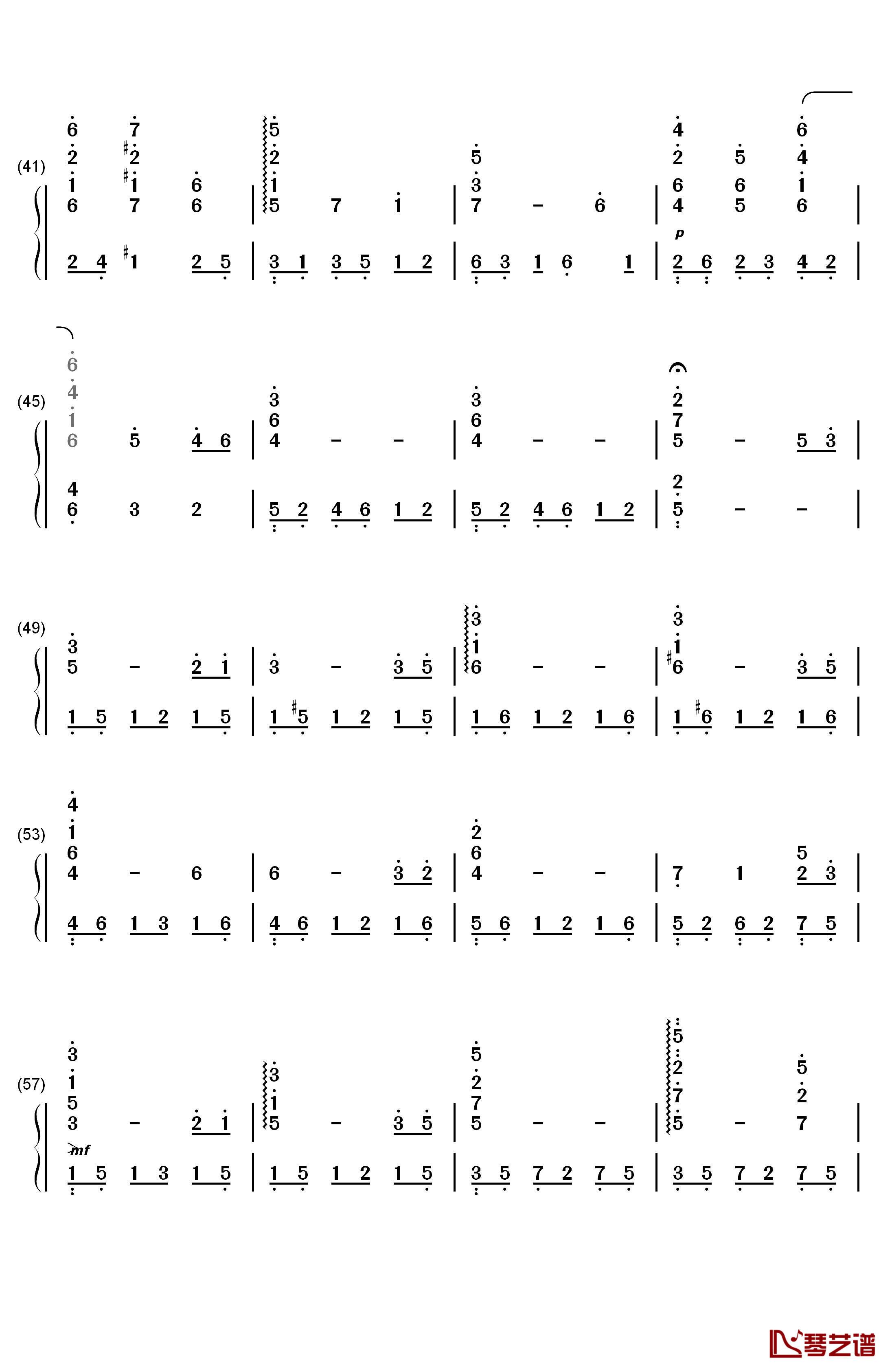 世界の約束钢琴简谱-数字双手-倍赏千惠子3