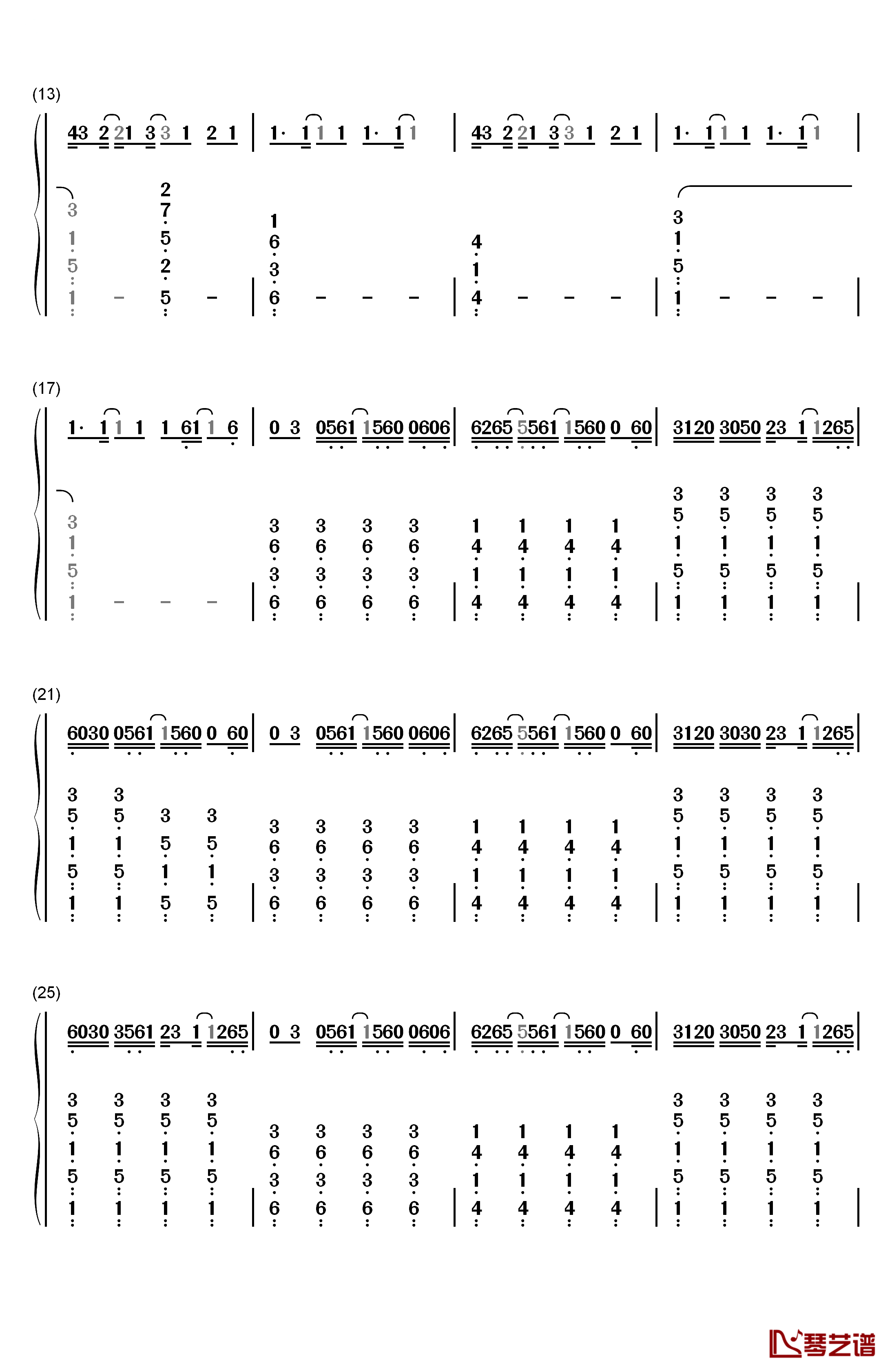 Seve钢琴简谱-数字双手-Tez Cadey2