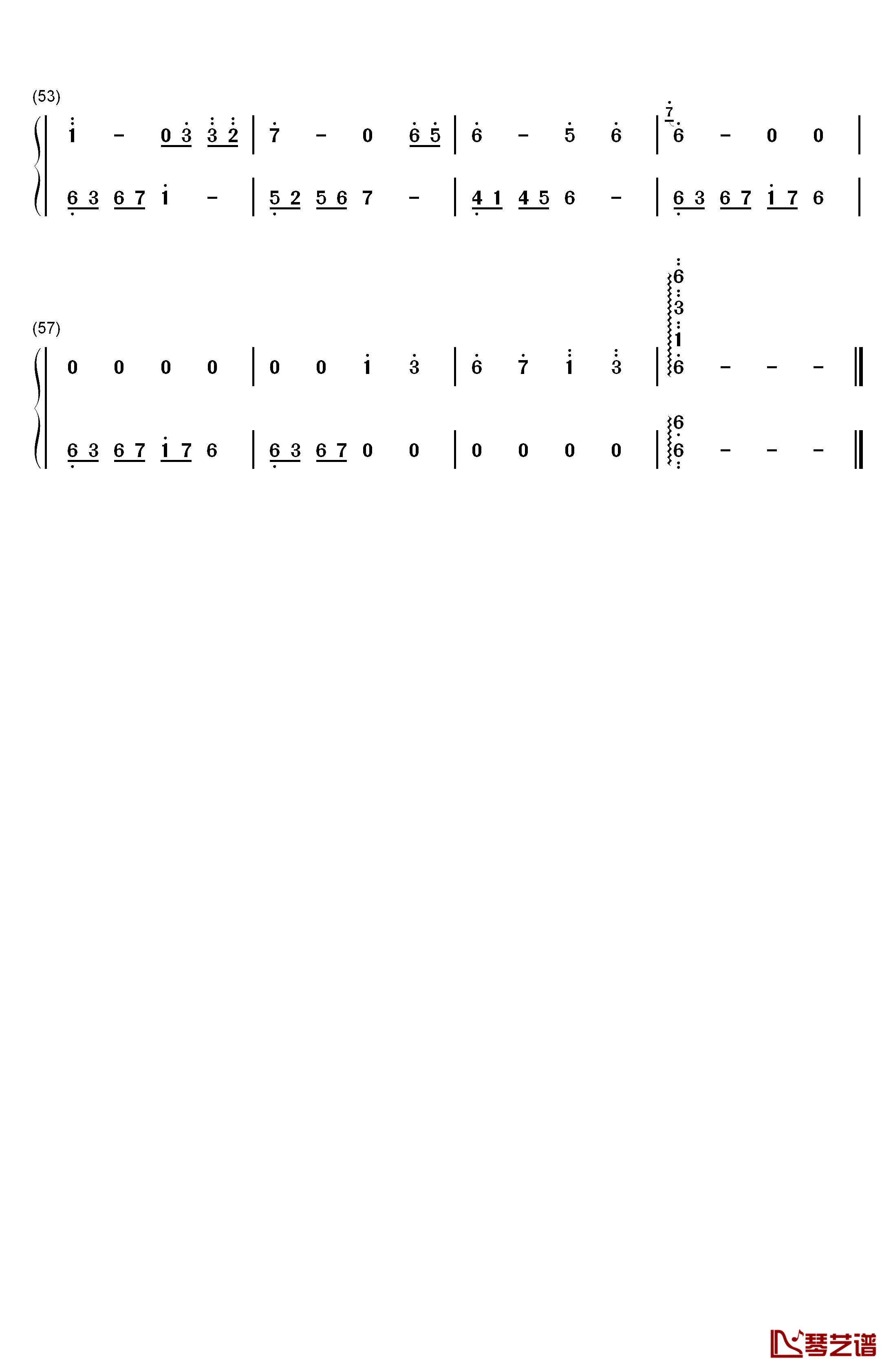 风中的蒲公英钢琴简谱-数字双手-张宇桦3