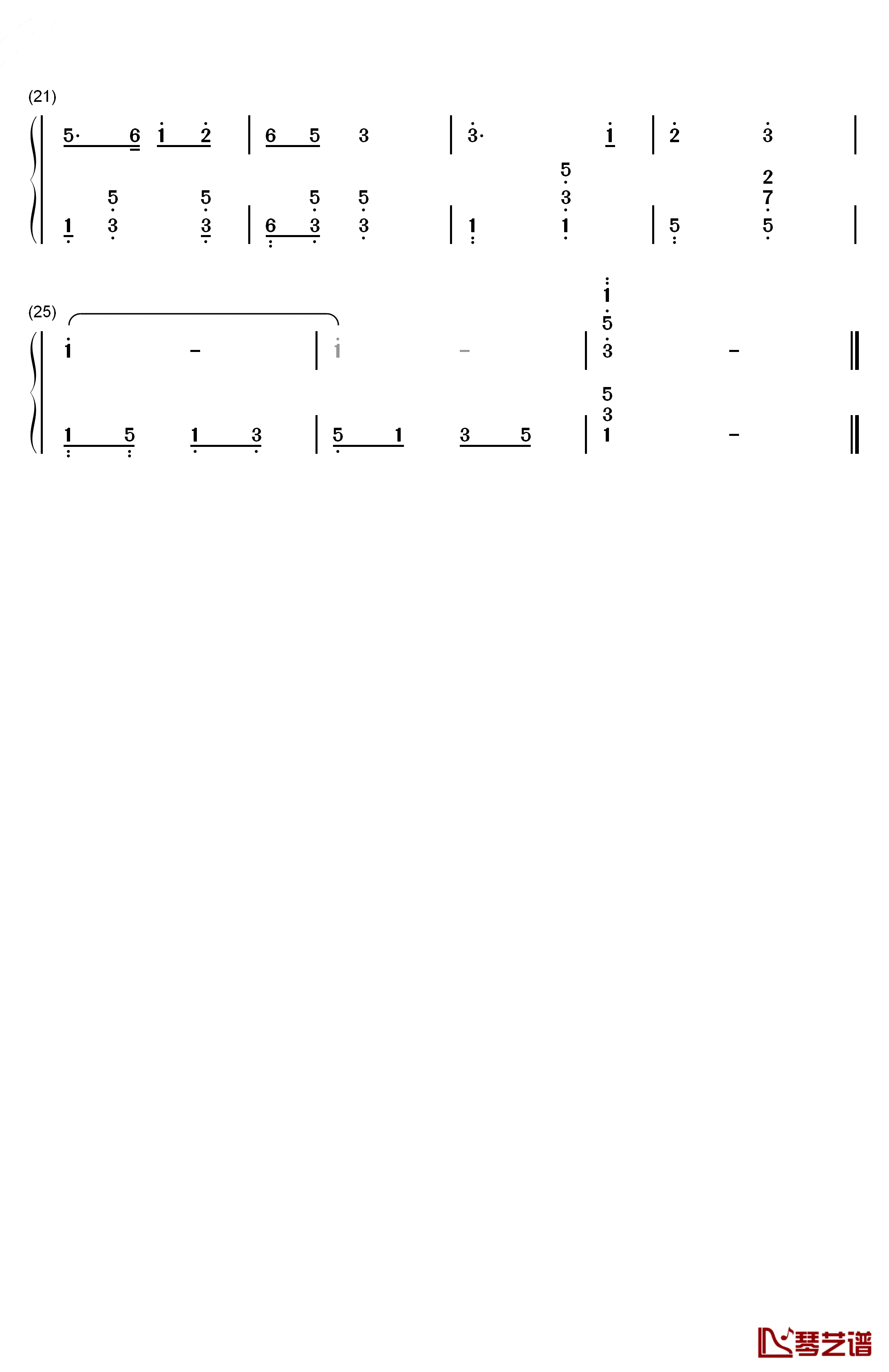 八月桂花遍地开钢琴简谱-数字双手-未知2