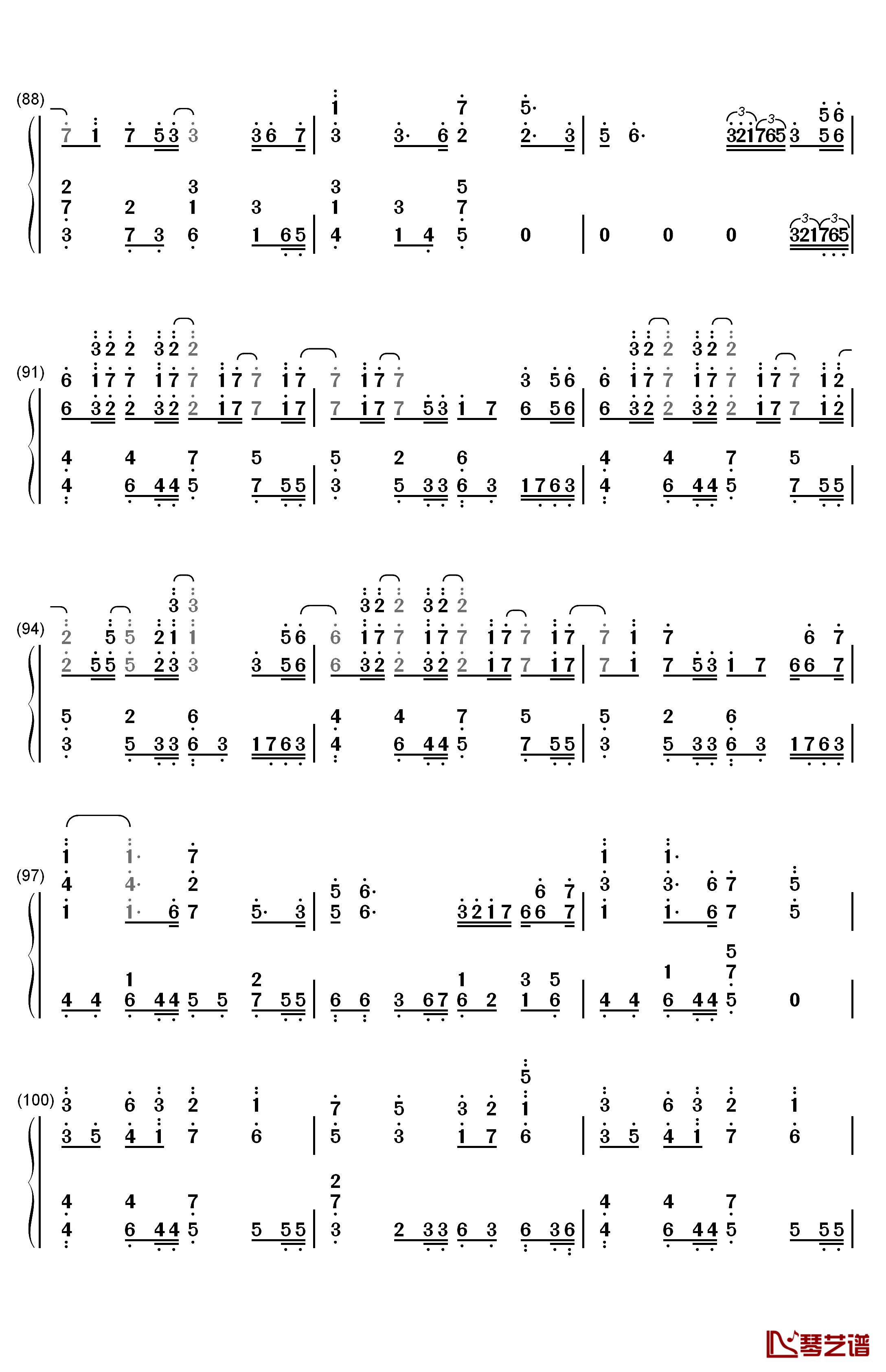 SAKURA钢琴简谱-数字双手-生物股长7