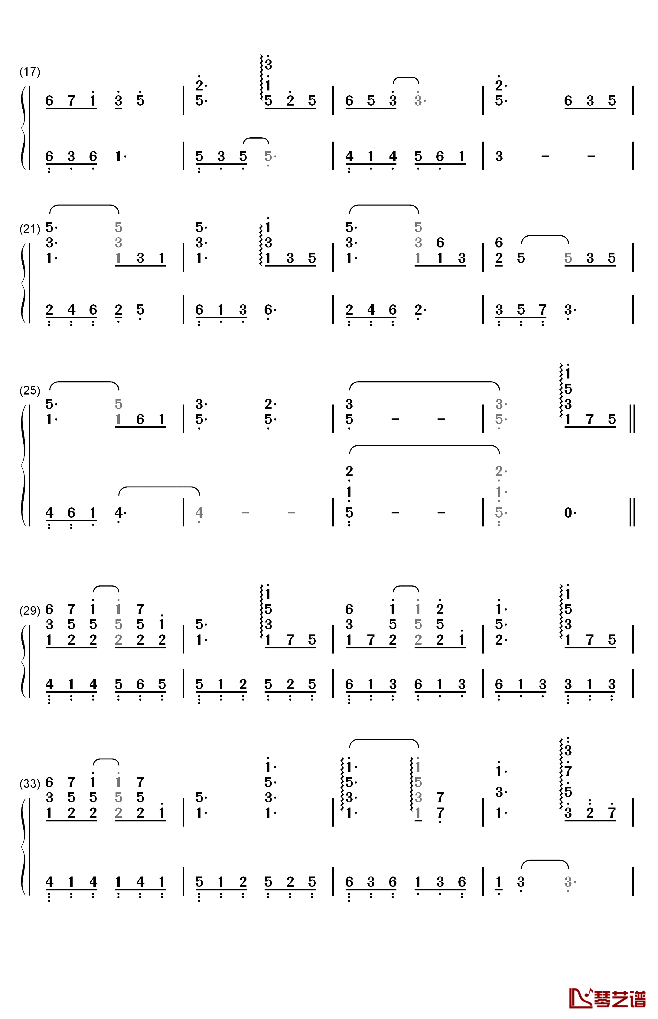 Piano UC钢琴简谱-数字双手-泽野弘之2