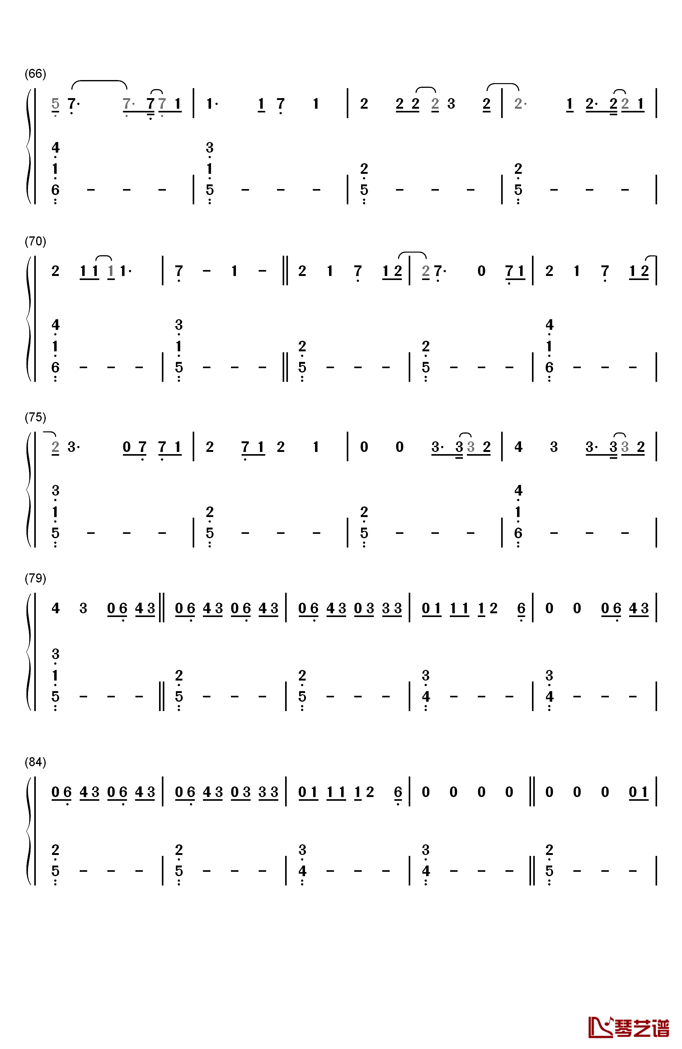 Say Something Loving钢琴简谱-数字双手-The XX4