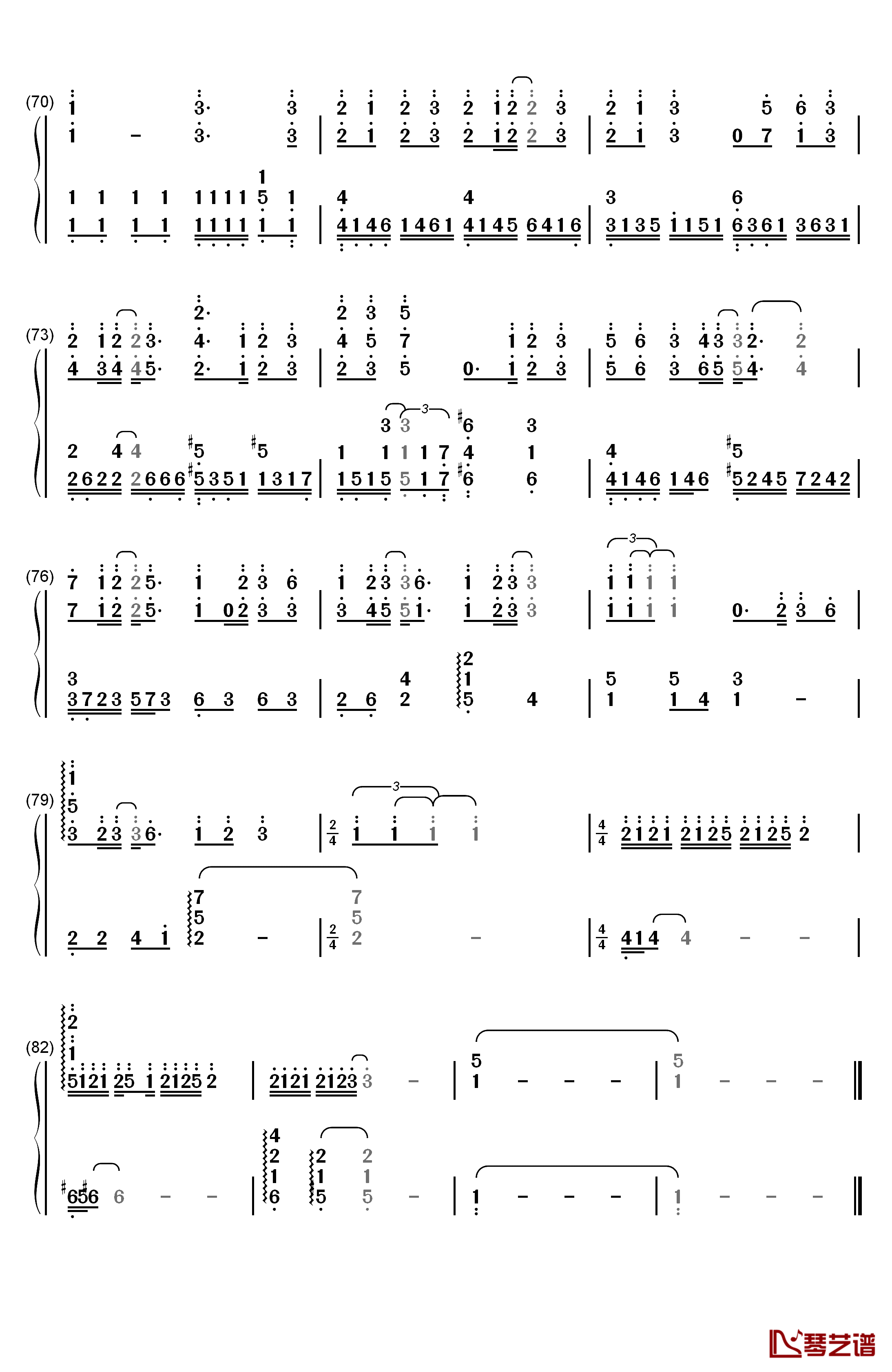 别来无恙钢琴简谱-数字双手-李佳薇5