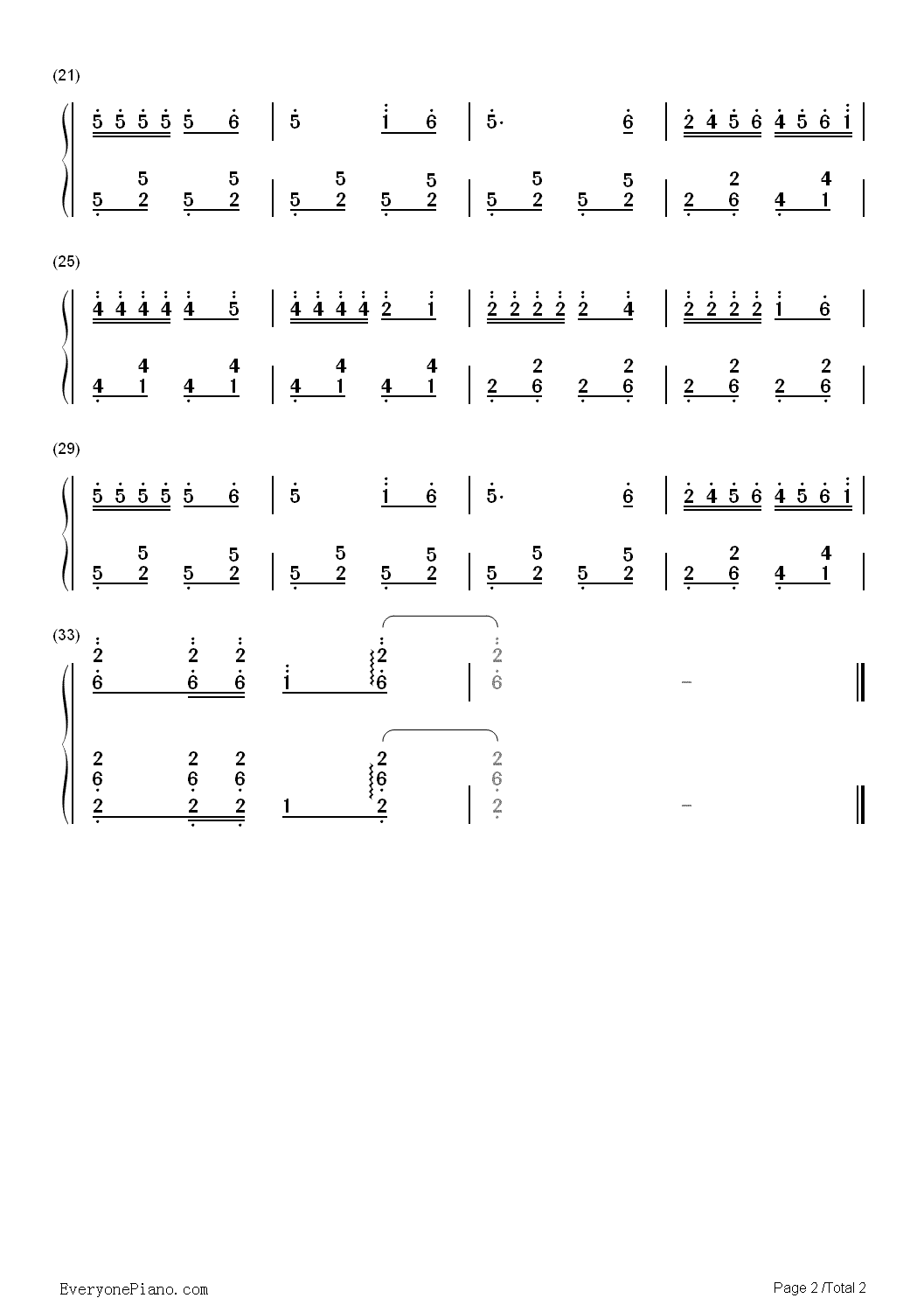 仙剑奇侠传钢琴简谱-数字双手-高明骏2