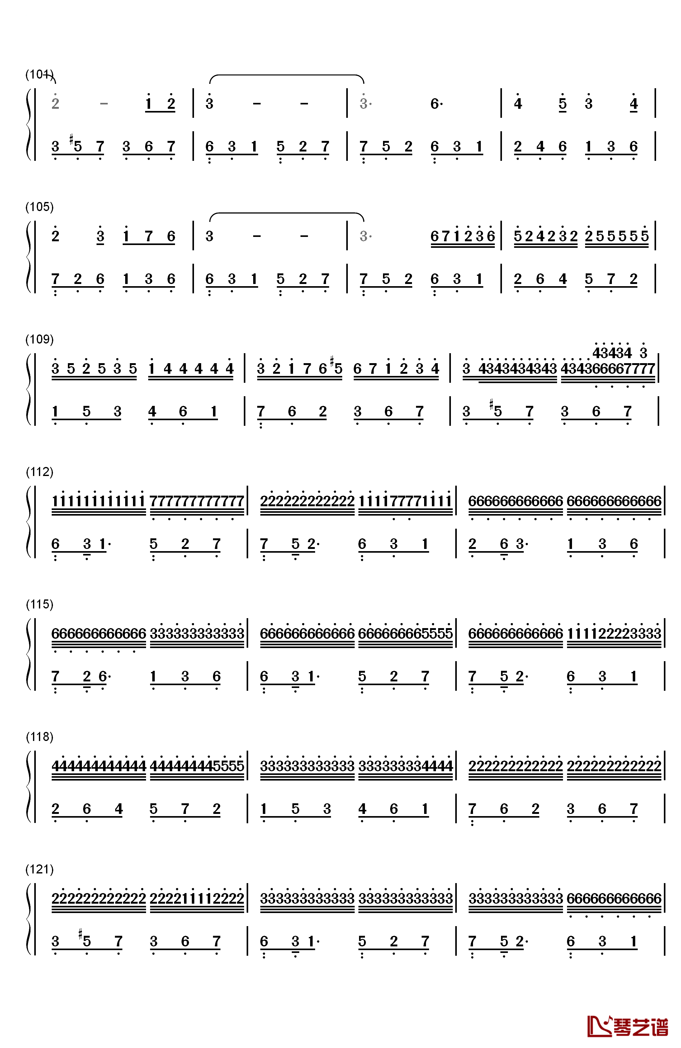 声声思钢琴简谱-数字双手-林海5