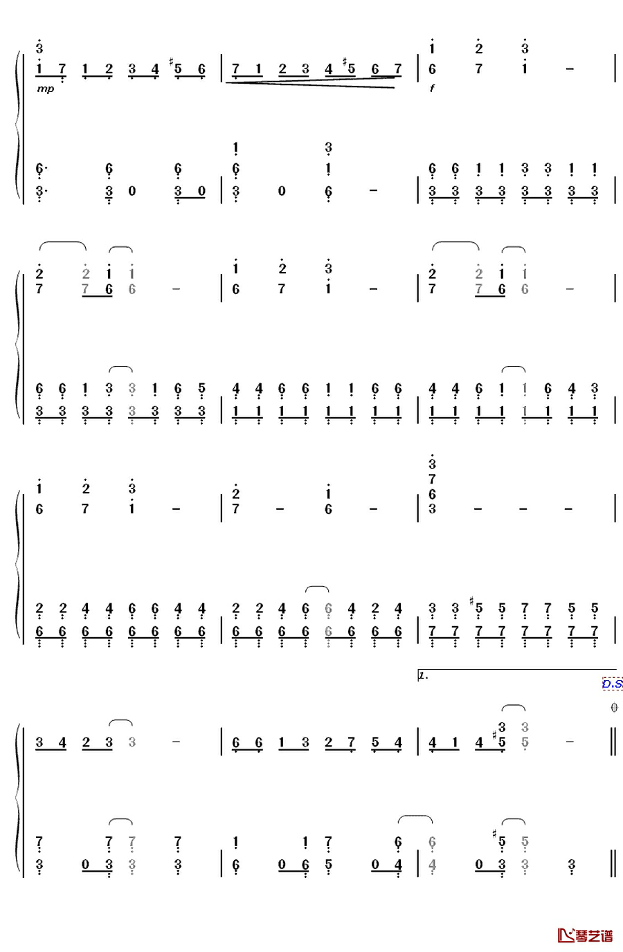 ハート・エレキ钢琴简谱-数字双手-AKB487