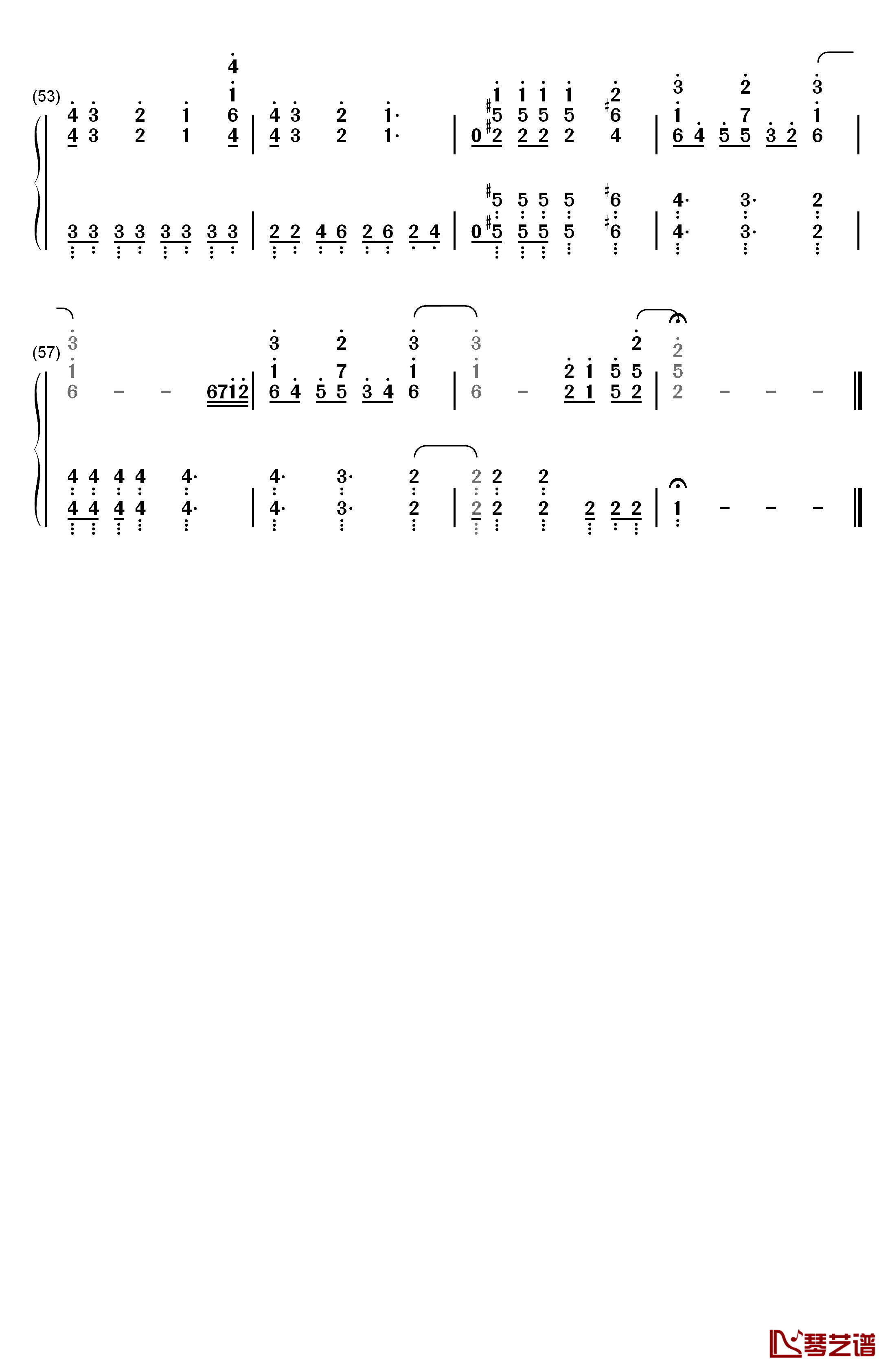 ユキトキ钢琴简谱-数字双手-やなぎなぎ4