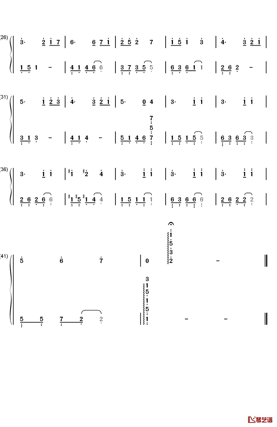 やさしい気持ち钢琴简谱-数字双手-前口涉2