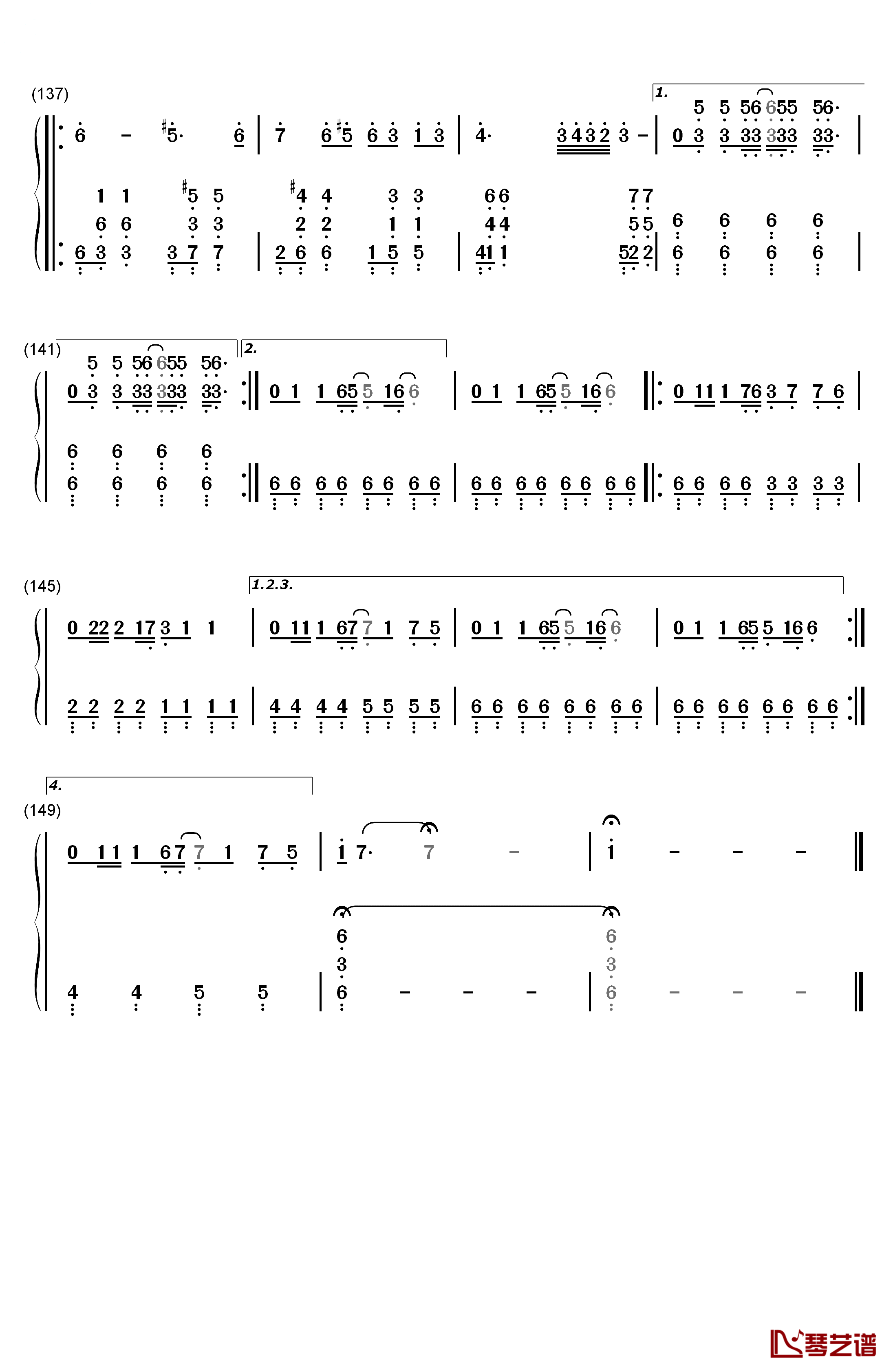 November Rain钢琴简谱-数字双手-Guns N' Roses8