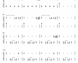 彩虹下面钢琴简谱-数字双手-赵雷