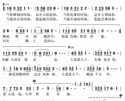 大爱蓝天下简谱(歌词)-王喆演唱-秋叶起舞记谱上传