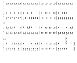 茉莉花钢琴简谱-数字双手-何仿