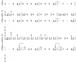 鏡面の波钢琴简谱-数字双手-YURiKA