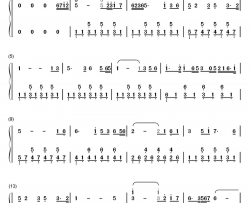 北京颂歌钢琴简谱-数字双手-李双江