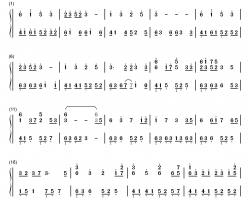 忆红莲钢琴简谱-数字双手-洛天依