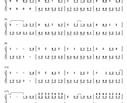 甜甜的钢琴简谱-数字双手-周杰伦