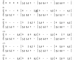 在水一方钢琴简谱-数字双手-邓丽君