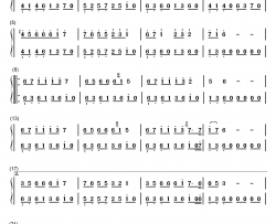 一亿个伤心钢琴简谱-数字双手-蒙面哥 李超