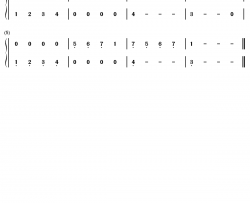 爬城墙钢琴简谱-数字双手-汤普森