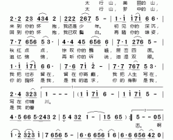 太行山之恋简谱-刘政演唱