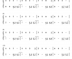 回梦游仙简单版钢琴简谱-数字双手-骆集益