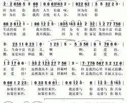 因为有你简谱(歌词)-马燕演唱-秋叶起舞记谱上传