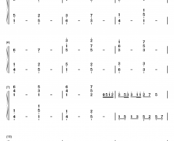 琴光的卡农钢琴简谱-数字双手-gundamx