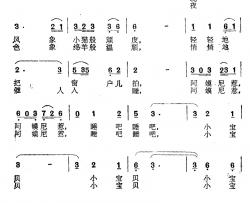 睡吧 阿莫尼惹简谱-钟大坤词/钟大坤曲