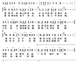 爱你今生不后悔简谱(歌词)-安东阳演唱-歌之畅记谱