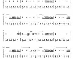 秋日私语钢琴简谱-数字双手-理查德·克莱德曼